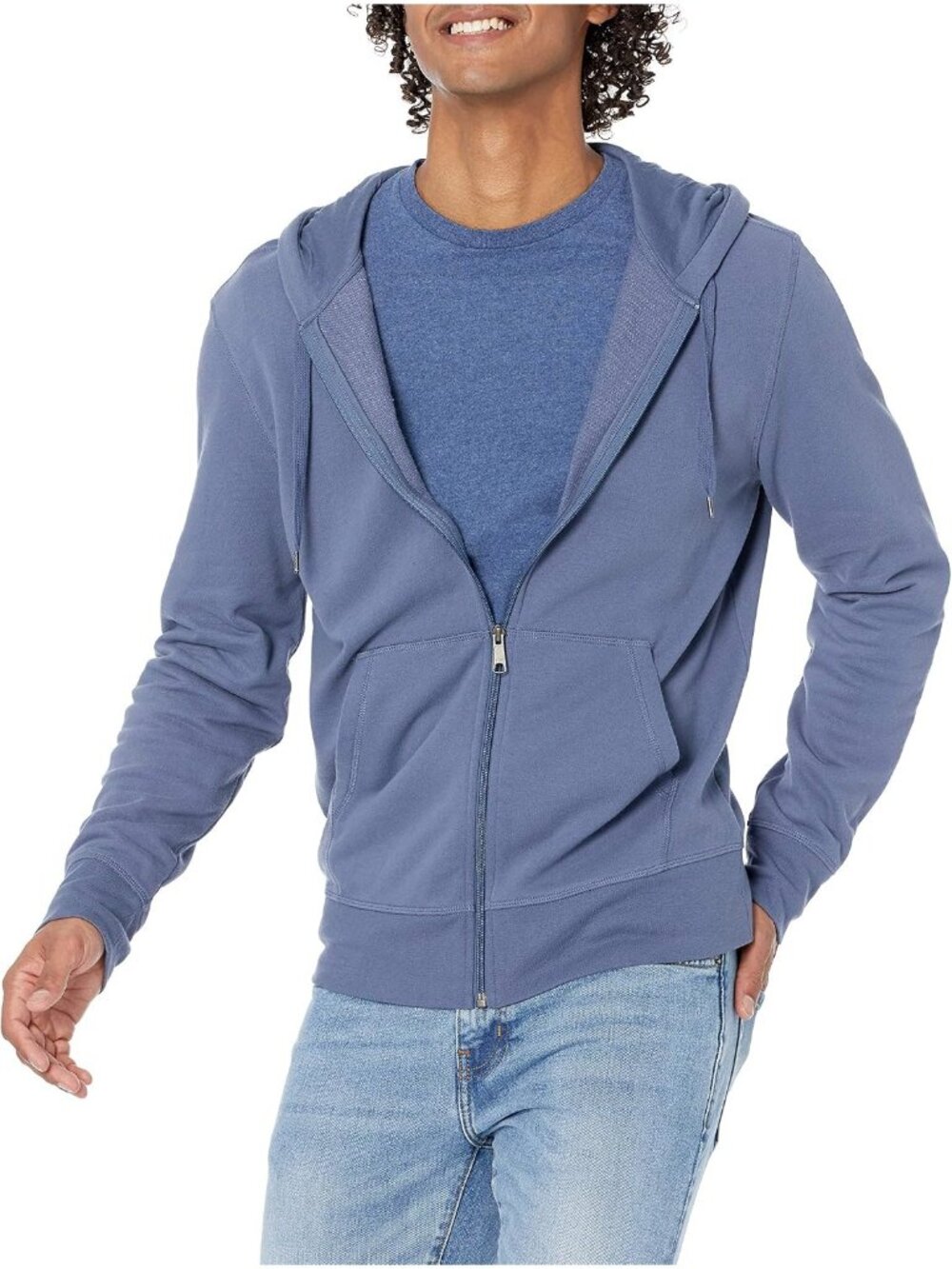 Amazon Essentials Men's Indigo Blue Lightweight French Terry Full ZIP Hoodies